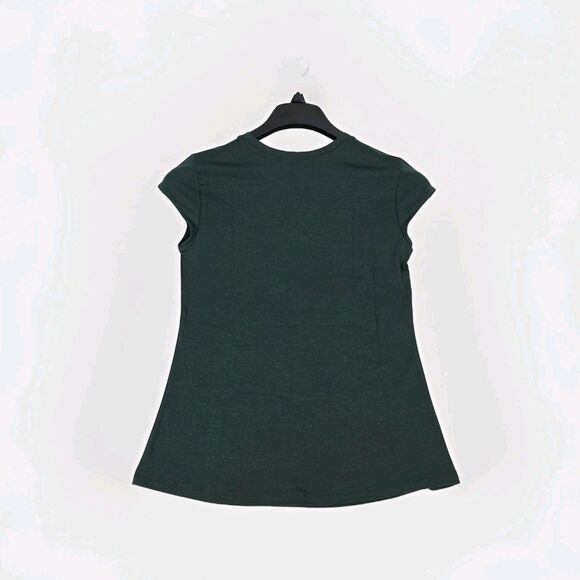 Universal Standard Ashley Cap Sleeve Tee 4XS (0-00) Forest Green Pima Cotton - Picture 3 of 10
